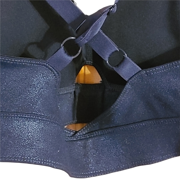 Diadora blue padded sport bra criss-cross back - Picture 4 of 7
